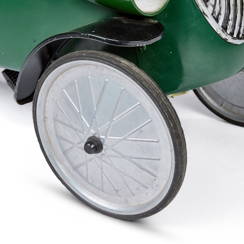 53 - A VINTAGE BAGHERA âAUSTINâ PEDAL CAR painted dark green with racing number â1â, fitted with ... 