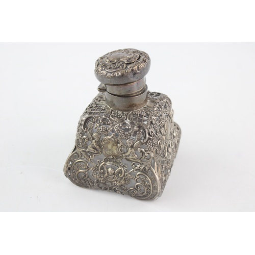 563 - Antique large 1897 London silver ladies perfume bottle