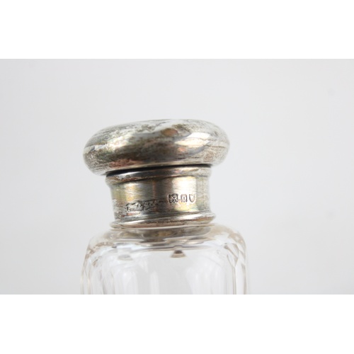 572 - 4 Antique/vintage silver topped perfume bottles