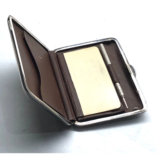 591 - Hallmarked silver wallet full Chester silver hallmarks in good condition leather interior pencil and... 