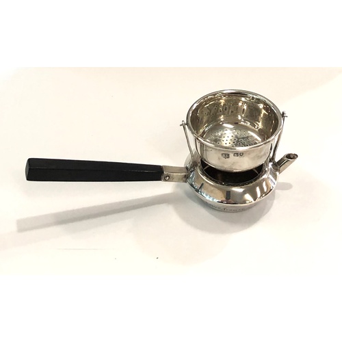 553 - Hallmarked silver tea strainer London silver hallmarks engraved around base dated 1908