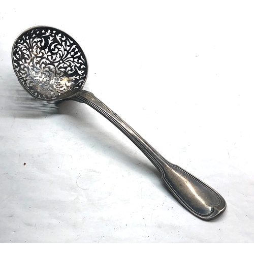 557 - Antique continental shifter ladle full silver hallmarks measures approx 21cm long weight 89g