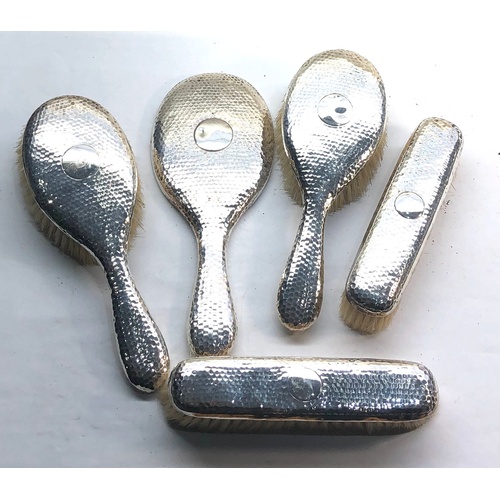 558 - 5 piece silver brush set London silver hallmarks