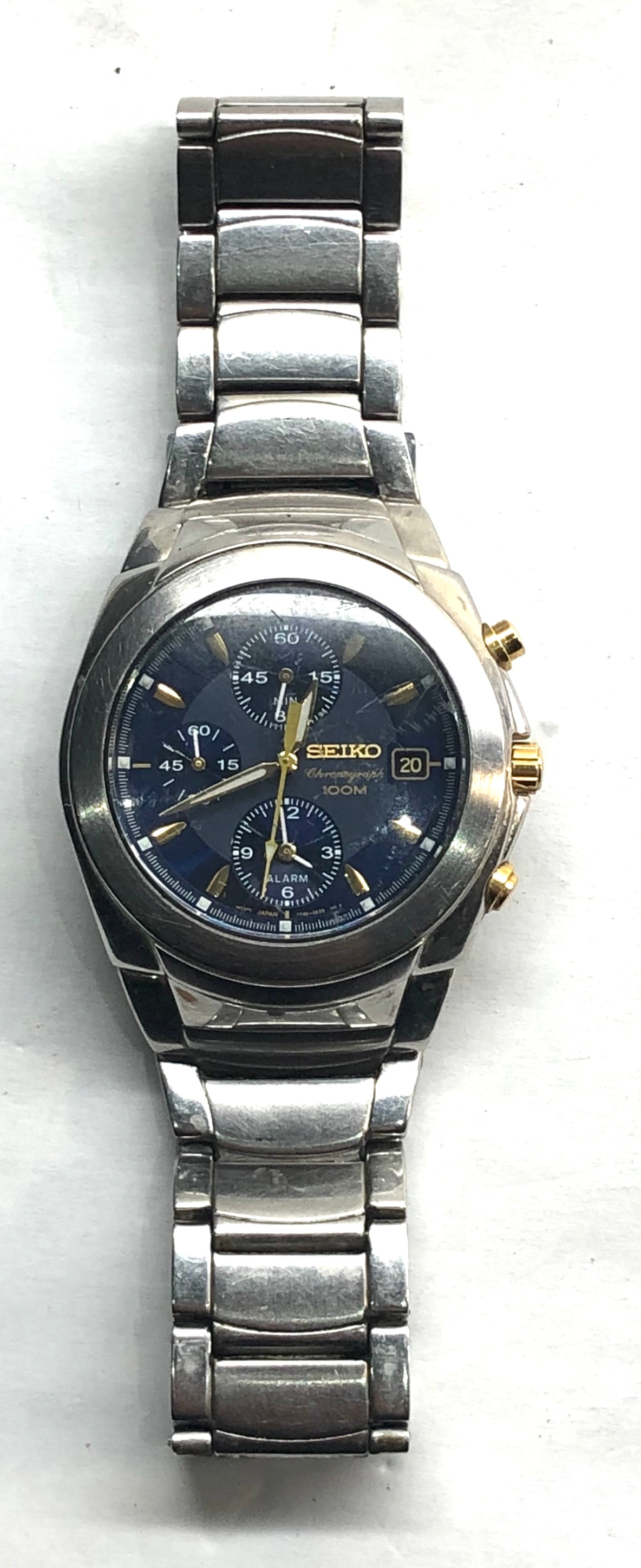 Gents Seiko chronograph 100m 7t62 oeeo quartz working order but no warranty  given