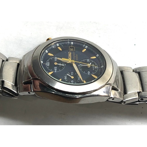 Gents Seiko chronograph 100m 7t62 oeeo quartz working order but no