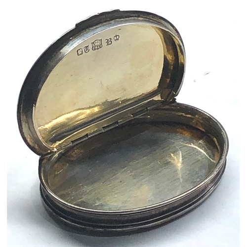 584 - Large early 19th cent continental white metal snuff box measures approx 86mm by 65mm gold gilt lined... 