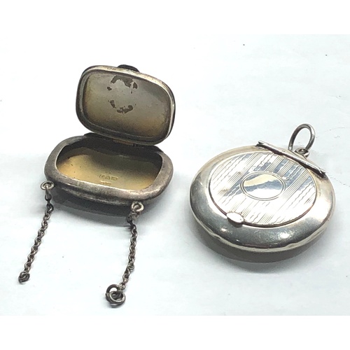 586 - 2 Silver miniature chatelaine compacts age related wear and marks