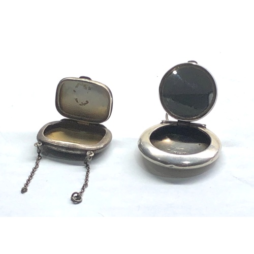 586 - 2 Silver miniature chatelaine compacts age related wear and marks