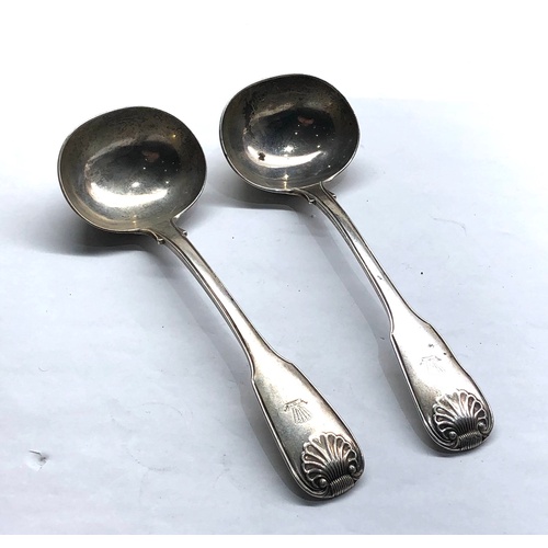 587 - 2 Victorian silver ladles London silver hallmarks weight 160g