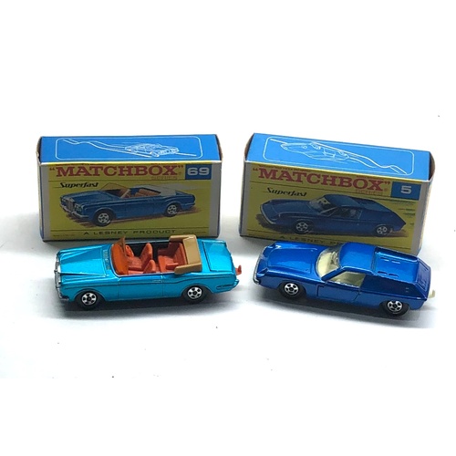 1081 - Matchbox Lesney Rolls Royce silver shadow No69 and Lotus Europa No5 Both in excellent condition look... 