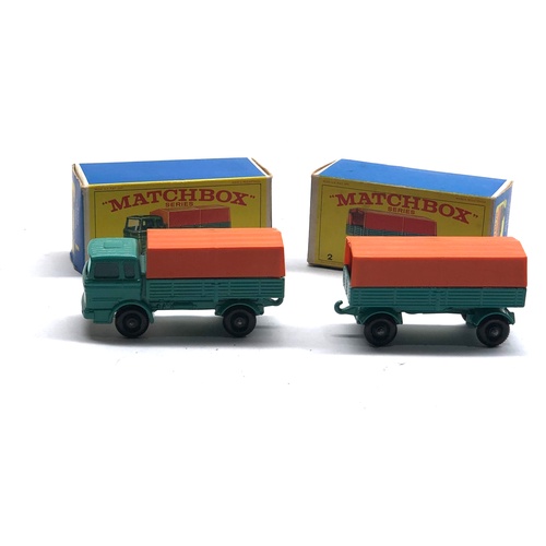 1080 - Matchbox Lesney Mercedes truck No1 and Mercedes trailer No2 Both in excellent condition look unplaye... 