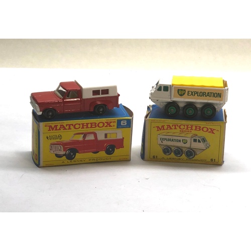 1075 - Matchbox Lesney Ford pick up No6 and Alvis Stalwart Lotus No61 Both in excellent condition look unpl... 