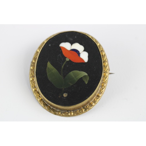 46 - Antique Pietra Dura brooch