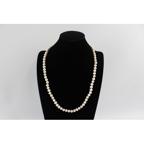 64 - Baroque white pearl rope necklace