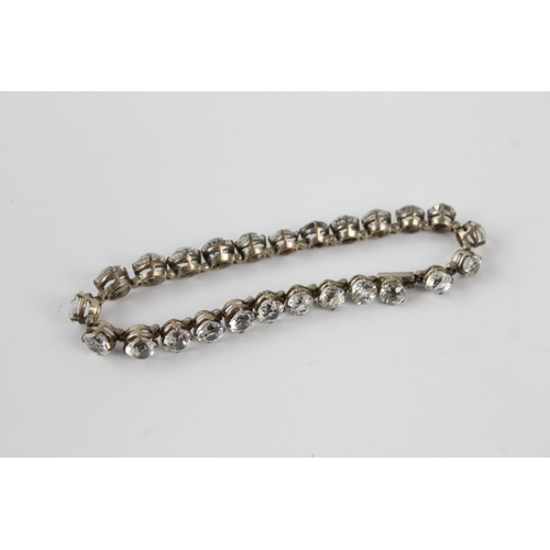 77 - Art deco riviere paste sterling silver bracelet