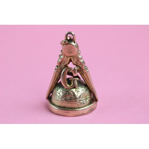 82 - 9ct gold masonic seal fob (2.8g)