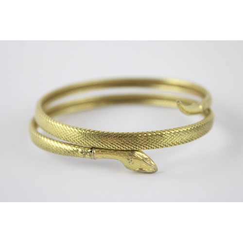 86 - Art Deco gold plated snake wrap around snake bracelet