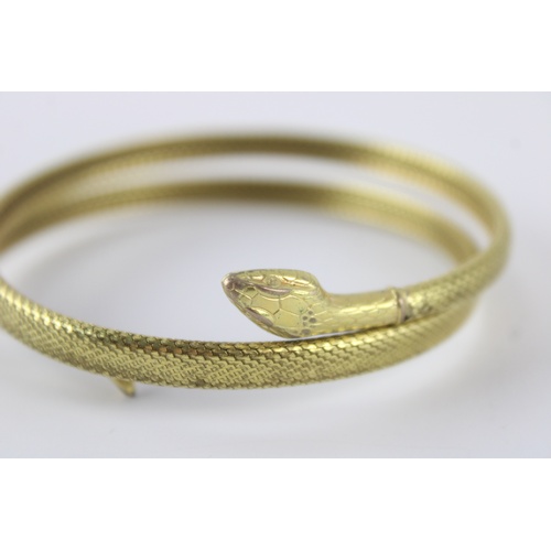 86 - Art Deco gold plated snake wrap around snake bracelet