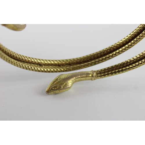 86 - Art Deco gold plated snake wrap around snake bracelet