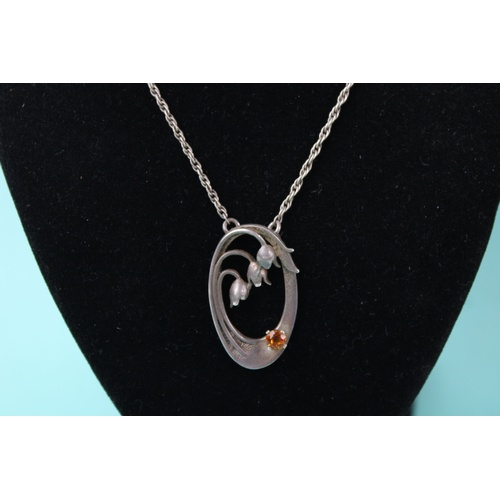 92 - Ola Gorie silver snowdrops necklace (6g)