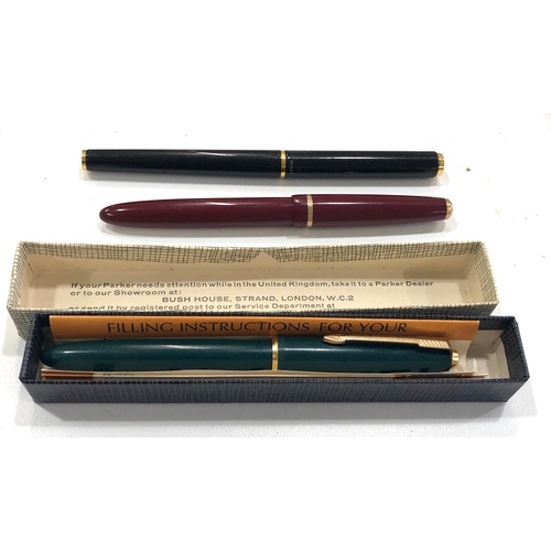 1097 - 3 x Assorted parker fountain pens inc boxed, slimfold, 14ct gold nibs