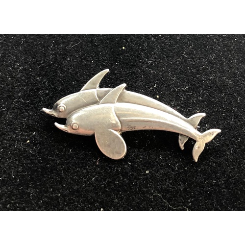 515 - Georg Jensen dolphin brooch No 317