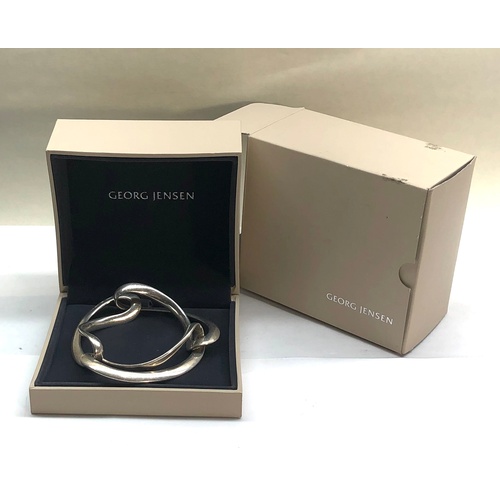 516 - Georg Jensen Silver Bangle 452 Infinity with 3 Links original boxed