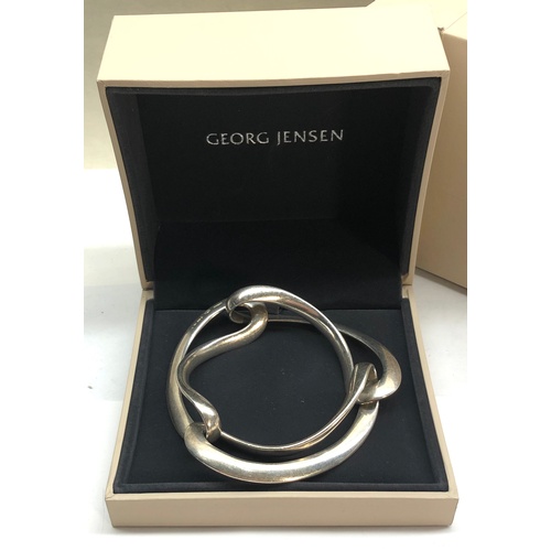 516 - Georg Jensen Silver Bangle 452 Infinity with 3 Links original boxed