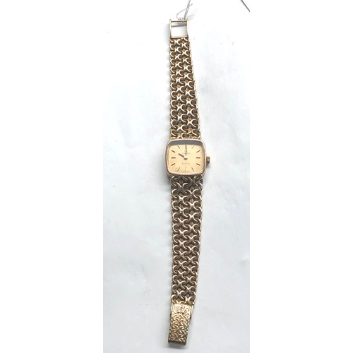 531 - 9ct gold ladies Omega Geneve wristwatch and strap total weight 33g watch winds and ticks but no warr... 