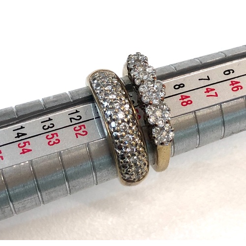 541 - 2 9ct gold diamond dress rings weight 5.2g