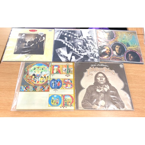 1104 - 5 prog rock records includes mammoth , Greenslade tigers will survive lizard king crimson and puzzle... 