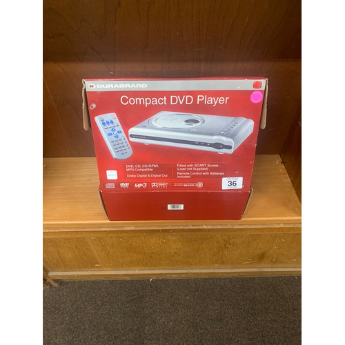 36 - Boxed compact DVD Player