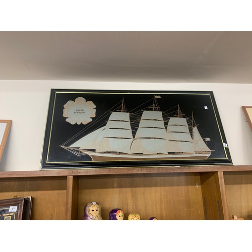 55 - Large framed ship picture