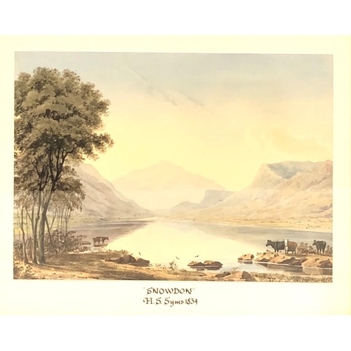 389 - Framed watercolour Snowdon by H.S.Syms 1834