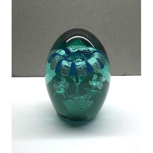 367 - Victorian green glass flower dump paperweight height 11.5cm