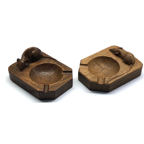 370 - 2 Mouseman ashtrays