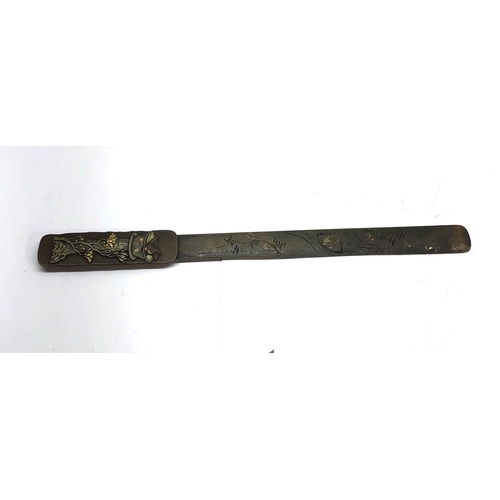 375 - Antique Japanese bronze paper knife