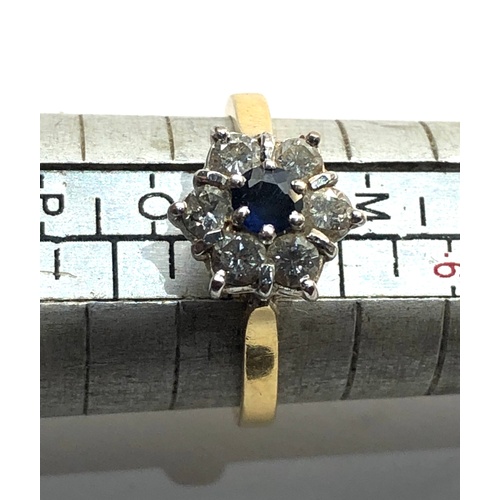 149 - 18ct diamond and sapphire ring