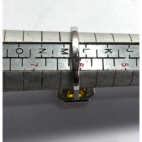 168 - Fine 2.46ct yellow sapphire and diamond ring central yellow sapphire measures approx 8mm by 7mm with... 