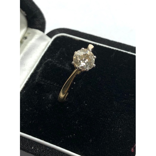 171 - Vintage 18ct & plat diamond ring central diamond measures approx 6.5mm dia approx 1ct