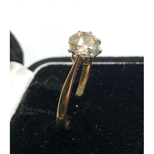 171 - Vintage 18ct & plat diamond ring central diamond measures approx 6.5mm dia approx 1ct