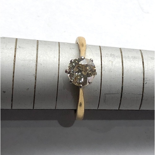 171 - Vintage 18ct & plat diamond ring central diamond measures approx 6.5mm dia approx 1ct