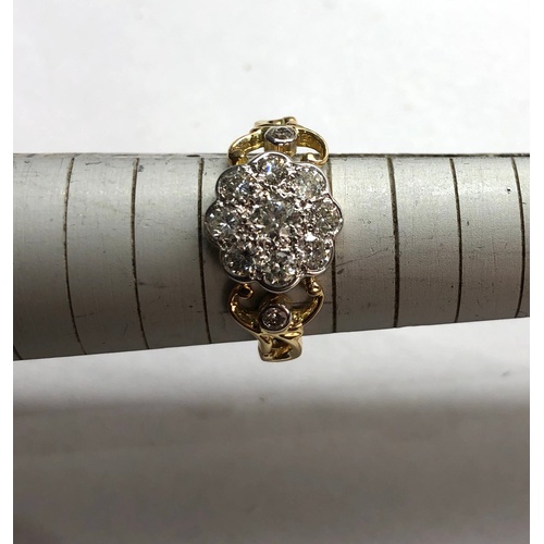 177 - 18ct gold diamond cluster ring .90ct