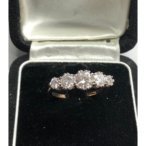 178 - Vintage 5 stone diamond ring central diamond measures approx 5.5mm dia 1.34ct