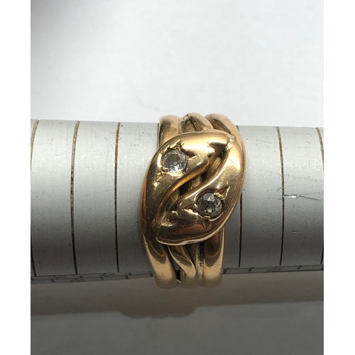 179 - Vintage 18ct and diamond snake ring weight 10.5g