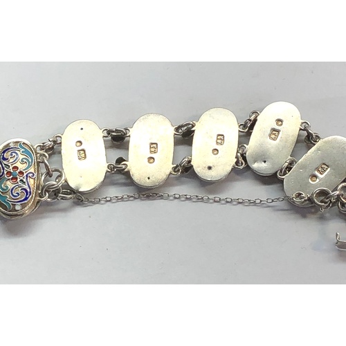 202 - Russian silver and enamel bracelet