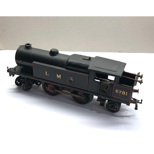 398 - Vintage Hornby 6781 0 gauge L.M.S clockwork loco