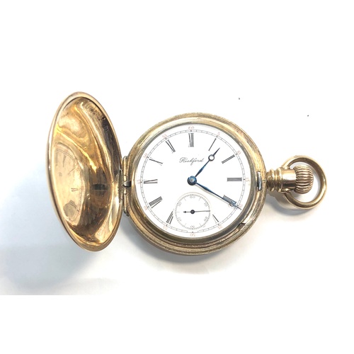 214 - Rockford rolled gold full hunter case decorated on edges pocket watch the  movement no 361641 white ... 