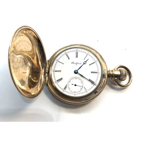 214 - Rockford rolled gold full hunter case decorated on edges pocket watch the  movement no 361641 white ... 