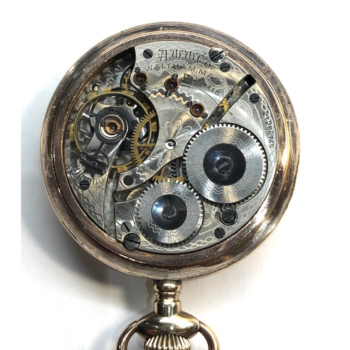 215 - Waltham A.W.W Co Waltham mass  pocket watch star and rack micro regulator rolled gold case open face... 